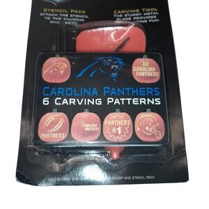 NFL Panthers Pumpkin Carving Kit Carolina Team Logo 6 Designs Stencil Fall New